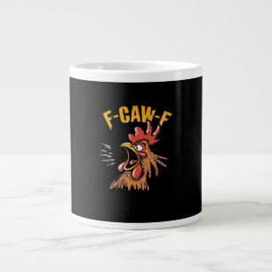 Kippen grappig vintage F-Caw-F kip F-Caw-F Funny C Grote Koffiekop
