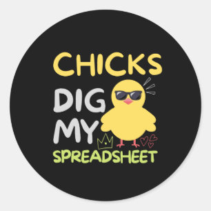 Kippen graven mijn Spreadsheet Classic Round Stick Ronde Sticker