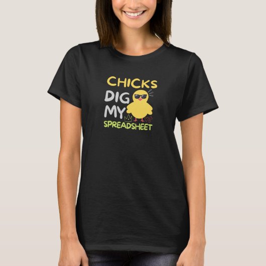 Kippen graven mijn Spreadsheet T-Shirt (Voorkant)