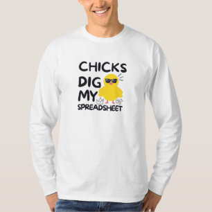 Kippen graven mijn Spreadsheet T-Shirt