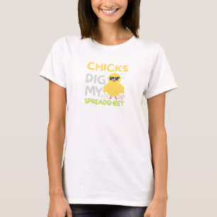Kippen graven mijn Spreadsheet T-Shirt