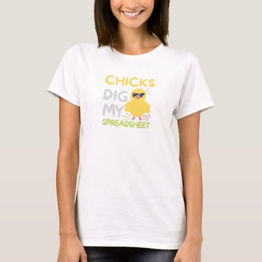 Kippen graven mijn Spreadsheet T-Shirt (Voorkant)