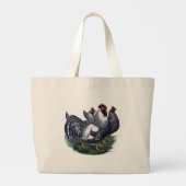 kippen grote tote bag (Achterkant)