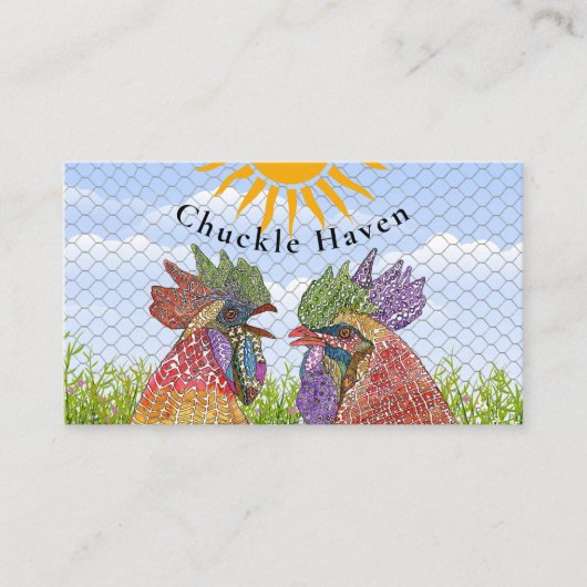 Kippen Haan en Hen Country Boerderij Visitekaartje (Voorkant)