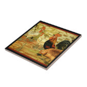 Kippen Hanen in de Boerderij Tegeltje (Zijkant)