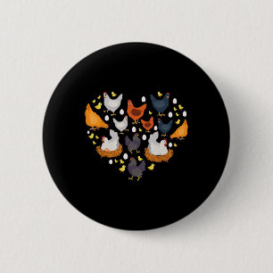 Kippen Hart Liefde Kippen Dame Vrouwen Mannen Kind Ronde Button 5,7 Cm