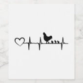 Kippen - hartslag - Chicken Farmer Wijn Etiket (Enkel label)