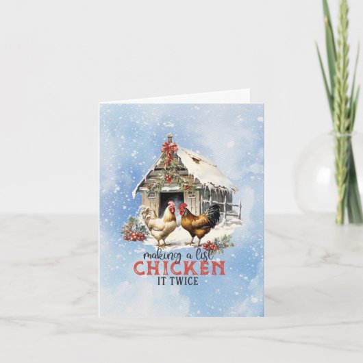 Kippen het Dubbel Op Feestdagen Kaart (Voorkant)