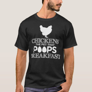 Kippen het eten dat poops Breakfast Humoureuze fla T-shirt