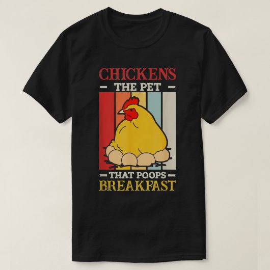 Kippen het eten dat poops het Boerderij van de kui T-shirt (Design voorkant)