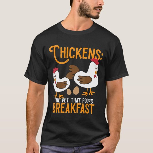 Kippen Het Huisdier Dat Het Ontbijt Bevuilt T-shirt (Voorkant)