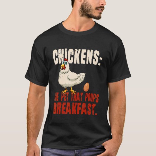Kippen Het Huisdier Dat Het Ontbijt Poot T-shirt (Voorkant)