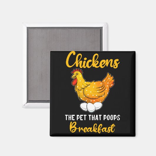 kippen het huisdier dat ontbijt poept magneet (Voorkant / Achterkant)