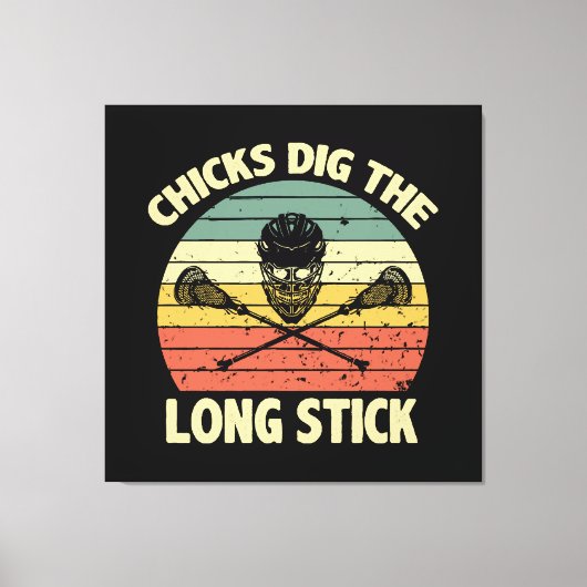 Kippen houden van de lange stok canvas afdruk (Voorkant)