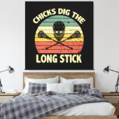 Kippen houden van de lange stok canvas afdruk (Insitu (Slaapkamer))