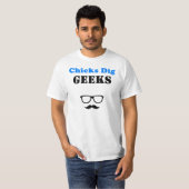 Kippen houden van nerds t-shirt (Voorkant volledig)