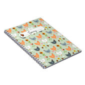 Kippen in de Bloemen Gepersonaliseerd Notitieboek (Rechterzijde)