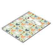 Kippen in de Bloemen Gepersonaliseerd Notitieboek (Linkerzijde)