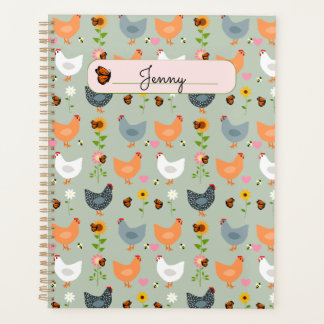 Kippen in de Bloemen Gepersonaliseerde Planner