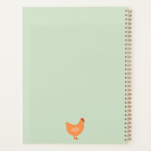 Kippen in de Bloemen Gepersonaliseerde Planner (Achterkant)
