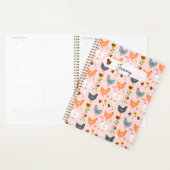 Kippen in de bloemen Roze, speciaal gepersonalisee Planner (Display)