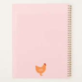 Kippen in de bloemen Roze, speciaal gepersonalisee Planner (Achterkant)