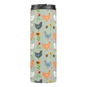 Kippen in de Bloemen Thermal Tumbler Thermosbeker (Achterkant)