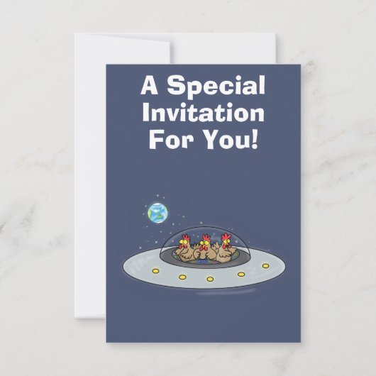 Kippen in de cartoon van de ruimte kaart (Achterkant)