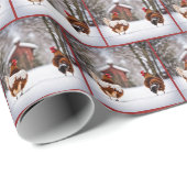 Kippen in de sneeuw cadeaupapier (Rol Hoek)