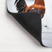 Kippen in de sneeuw muismat (Hoek)