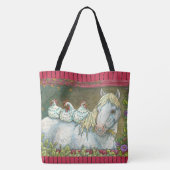 KIPPEN IN DE STABIEL, HORSE CANVAS TAS Rood (Achterkant)
