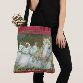 KIPPEN IN DE STABIEL, HORSE CANVAS TAS Rood (Dichtbij)