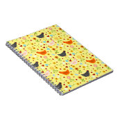 Kippen in de tuin met bloemen en buien notitieboek (Rechterzijde)