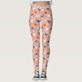 Kippen in de Vloertuinroze Leggings (Voorkant)