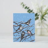 Kippen in de winter briefkaart (Staand voorkant)