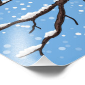 Kippen in de winter foto afdruk (Hoek)