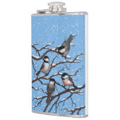 Kippen in de winter heupfles (Links)