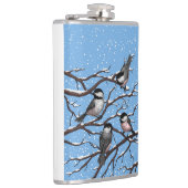 Kippen in de winter heupfles (Rechts)