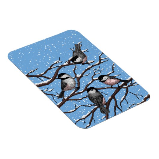 Kippen in de winter magneet (Rechterzijde)