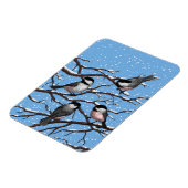 Kippen in de winter magneet (Linkerzijde)