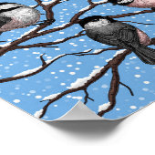 Kippen in de winter poster (Hoek)