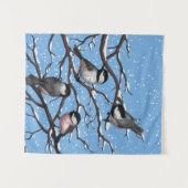 Kippen in de winter wandkleed (Voorkant (horizontaal))