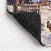 Kippen in de winterboerderij muismat (Hoek)