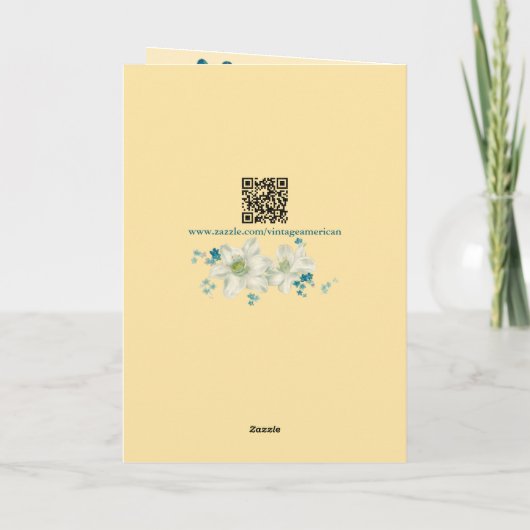 Kippen in een  paasWenskaart van een mandje Feestdagen Kaart (Achterkant)