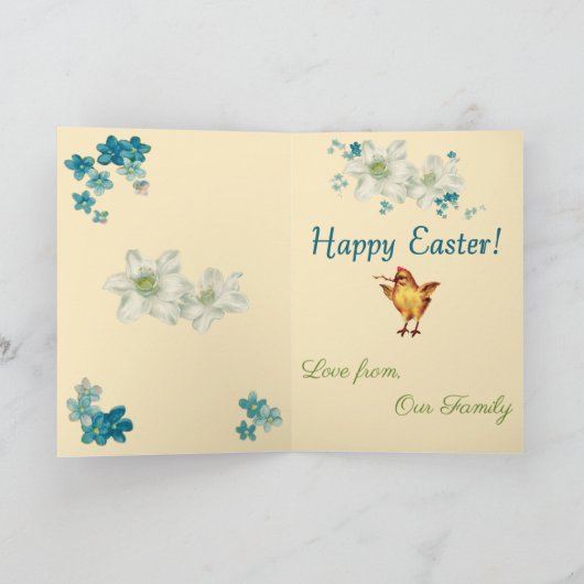 Kippen in een  paasWenskaart van een mandje Feestdagen Kaart (Binnen)