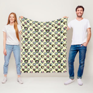 Kippen in Hartkrans Kerstmis Fleece Deken