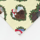 Kippen in Hartkrans Kerstmis Fleece Deken (Hoek)