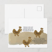 Kippen in het Briefkaart van de gaard (Voorkant / Achterkant)