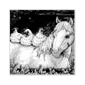 KIPPEN IN HET STABIEL, HORSRUBBERSTEMP RUBBERSTEMPEL (Afrduk)