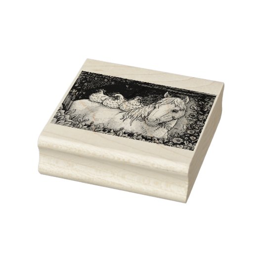 KIPPEN IN HET STABIEL, HORSRUBBERSTEMP RUBBERSTEMPEL (Stempel)